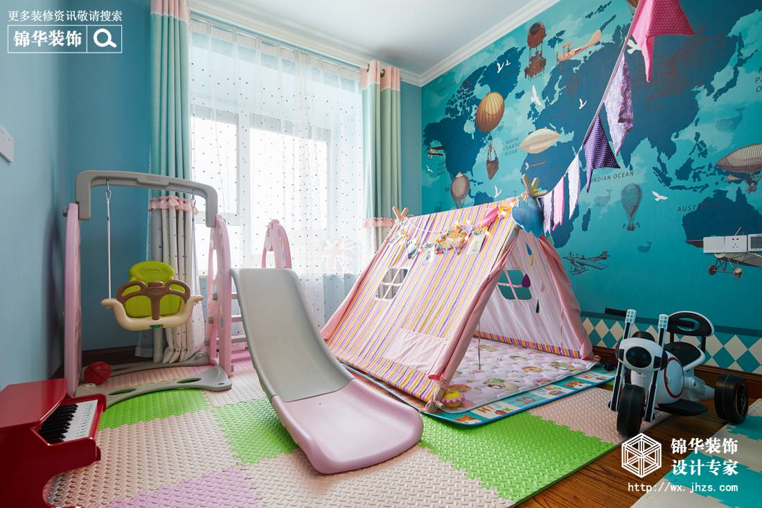 美式风格-孔雀雅园-四室两厅-142平-儿童房-装修效果实景图