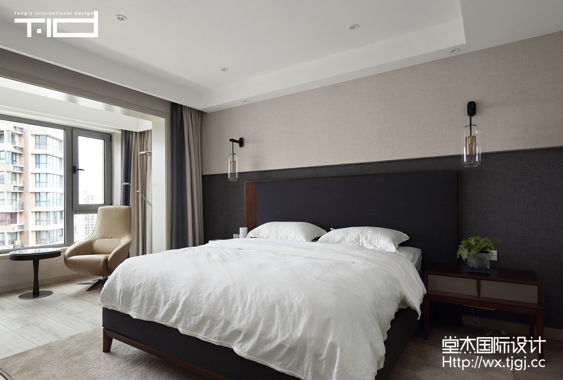 现代简约-太湖国际凯旋门-四室两厅-195平-卧室-装修效果实景图