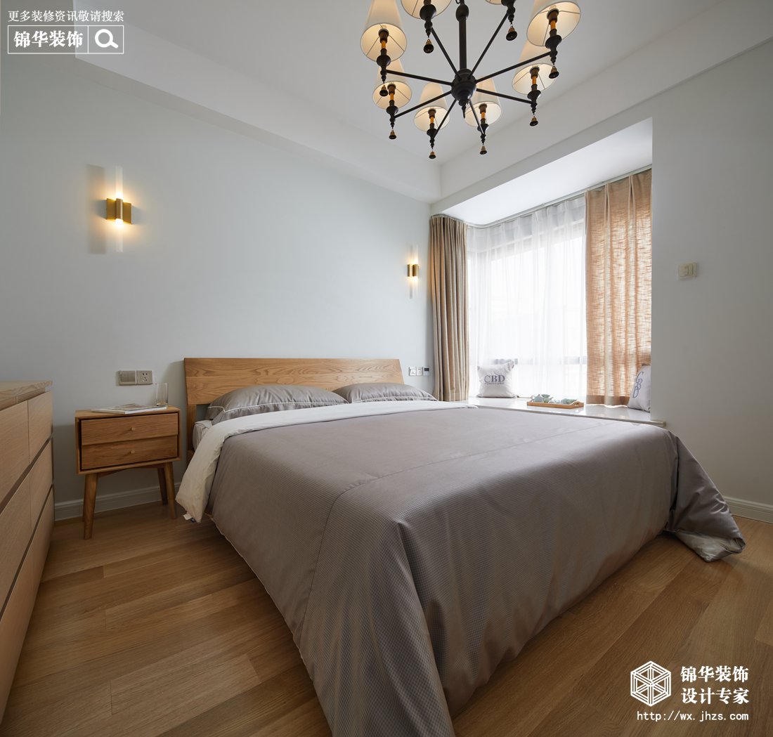 现代风格-太湖国际-两室两厅-80平-卧室-装修效果实景图