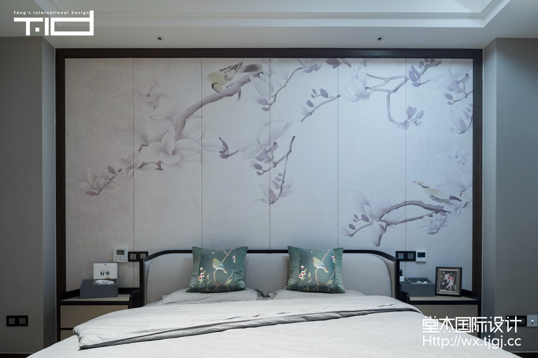 新中式-香樟园-大户型-280平-卧室-装修实景效果图