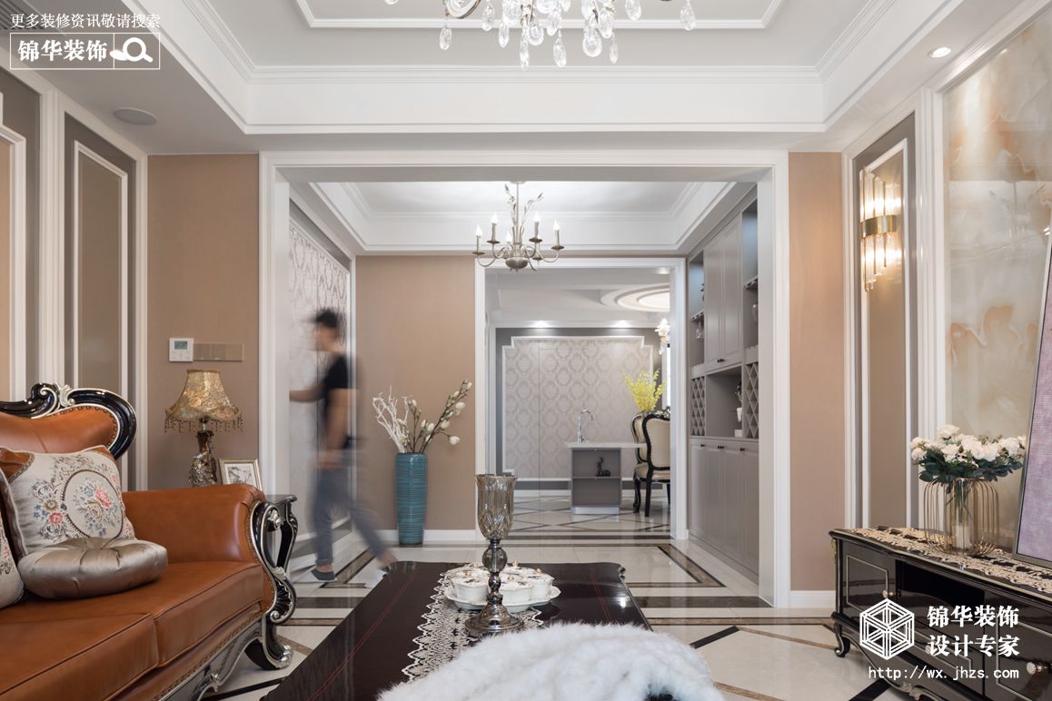 新古典风格-凤凰城-三室两厅-130平-客厅-装修实景效果图