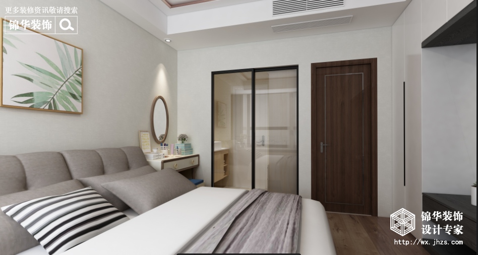 新中式风格-华悦氿峰-三室两厅-143平米-卧室-装修效果图