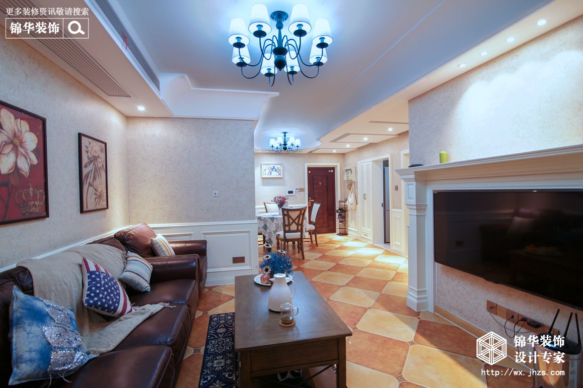 金科米兰90平美式风格实景图装修-两室两厅-简美