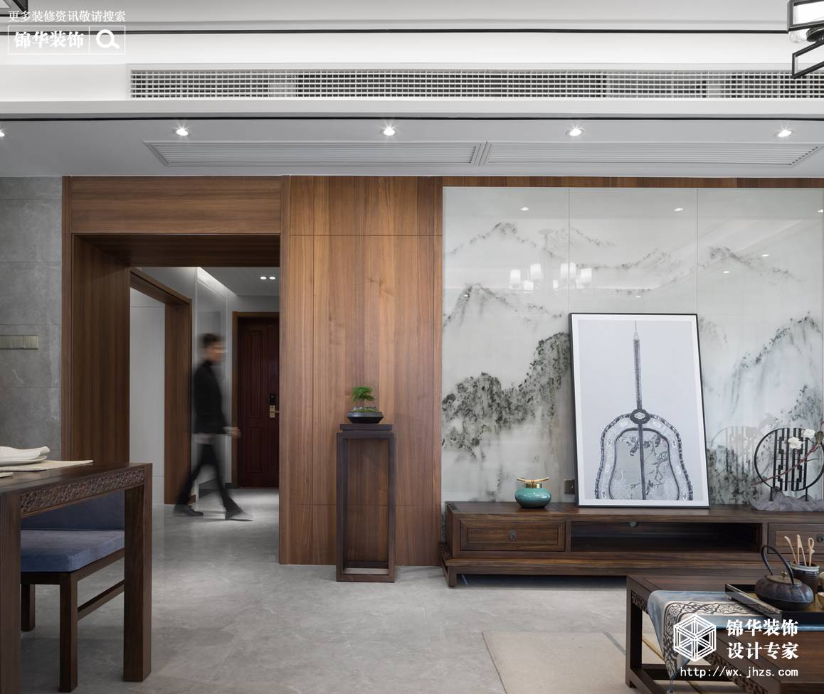 新中式风格-玉兰花园-四室两厅-165平-客厅-装修实景效果图