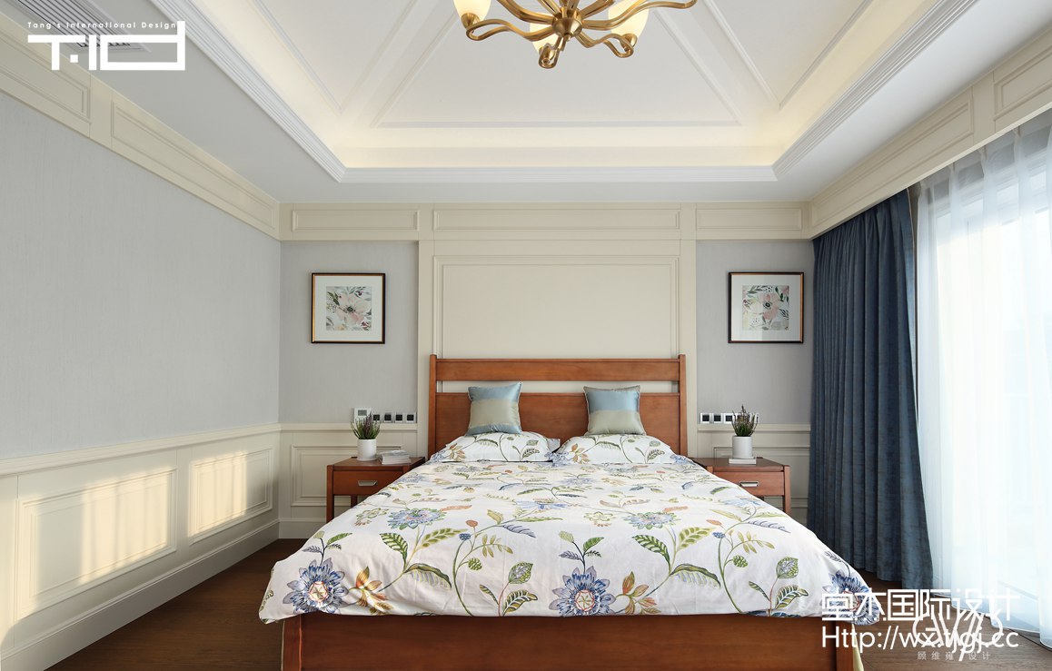 美式风格-威尼斯花园-别墅-680平-卧室-装修效果实景图