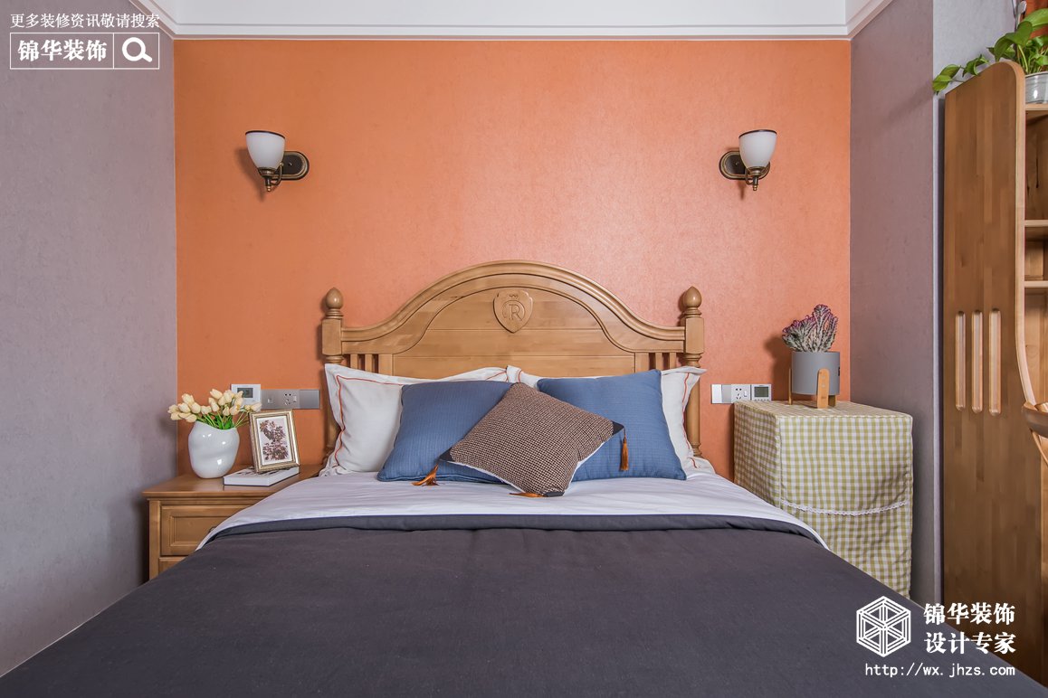 简美风格-保利中央公园-三室两厅-140平米-卧室-装修实景效果图