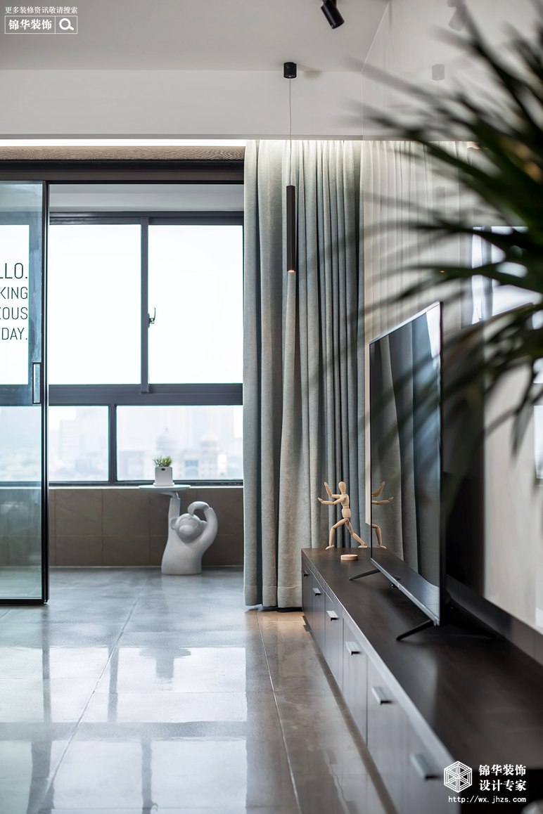 现代风格-万科金域缇香-三室两厅-140平米-客厅-装修实景效果图