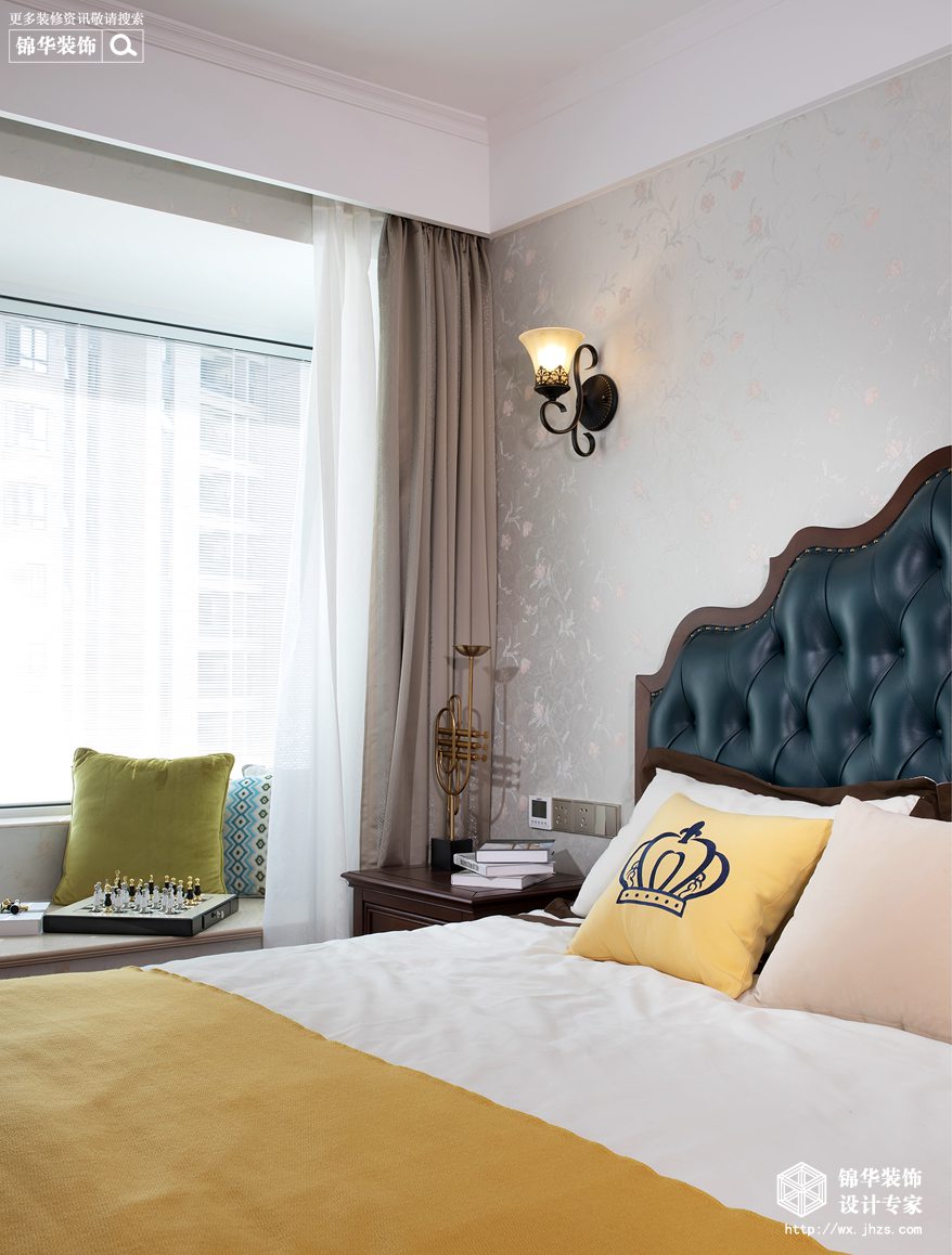 美式风格-保利中央公园-四室两厅-140平米-卧室-装修实景效果图
