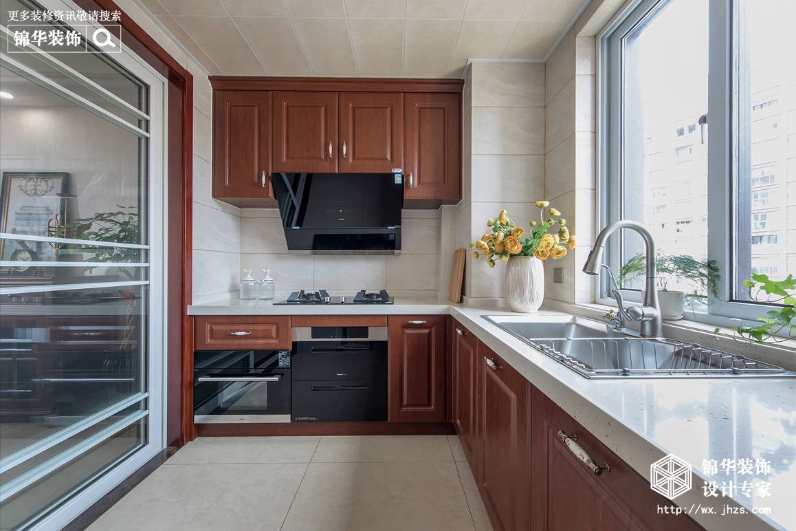 美式风格-保利中央公园-四室两厅-140平米-厨房-装修实景效果图