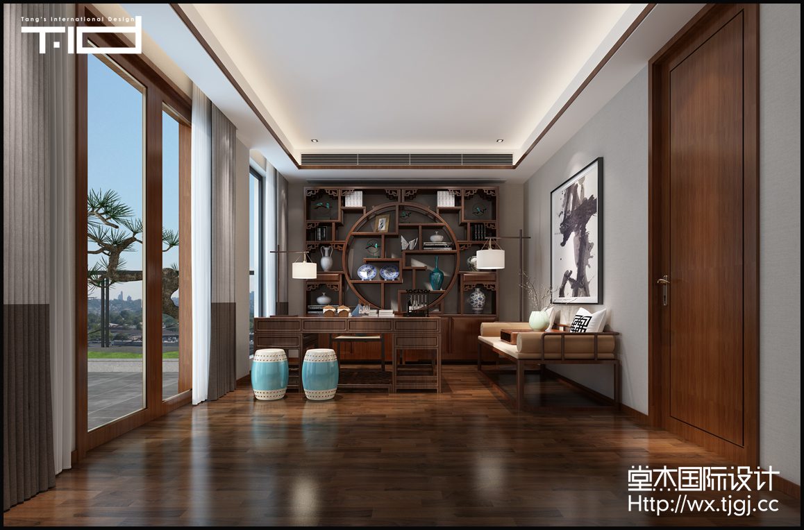 中式风格-清华坊-别墅-580平-装修效果图装修-别墅-新中式