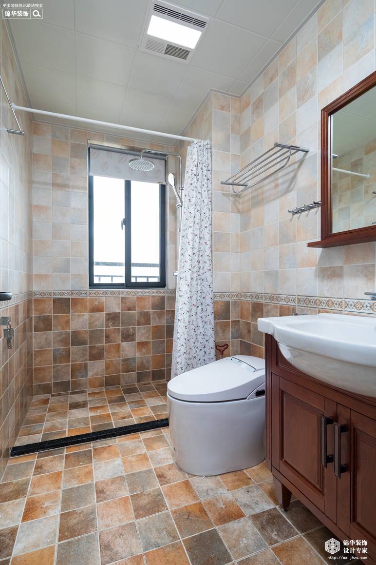 美式风格-嘉盛维纳阳光-三室两厅-120平米-卫生间-装修实景效果图