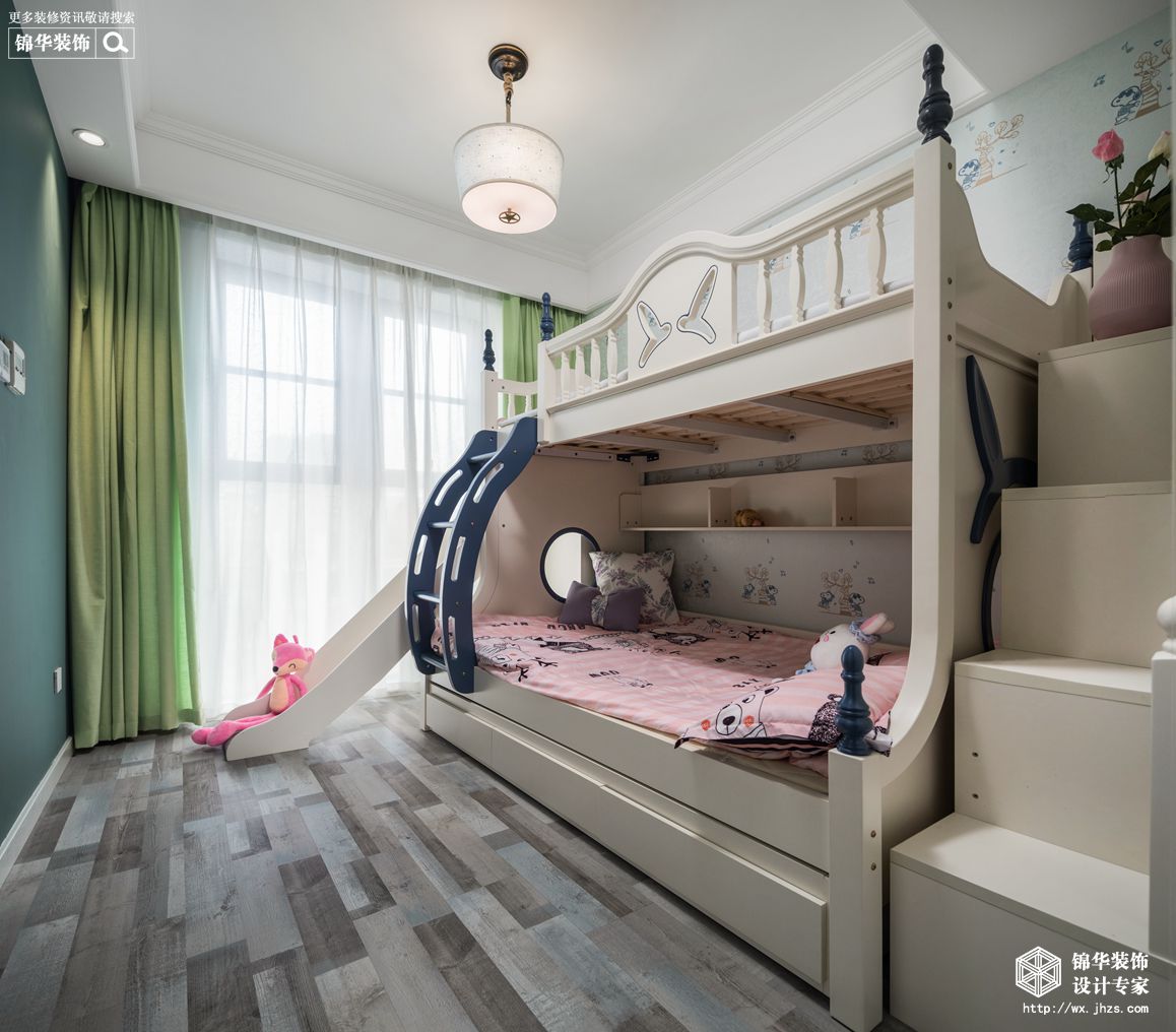 美式风格-嘉盛维纳阳光-三室两厅-120平米-儿童房-装修实景效果图