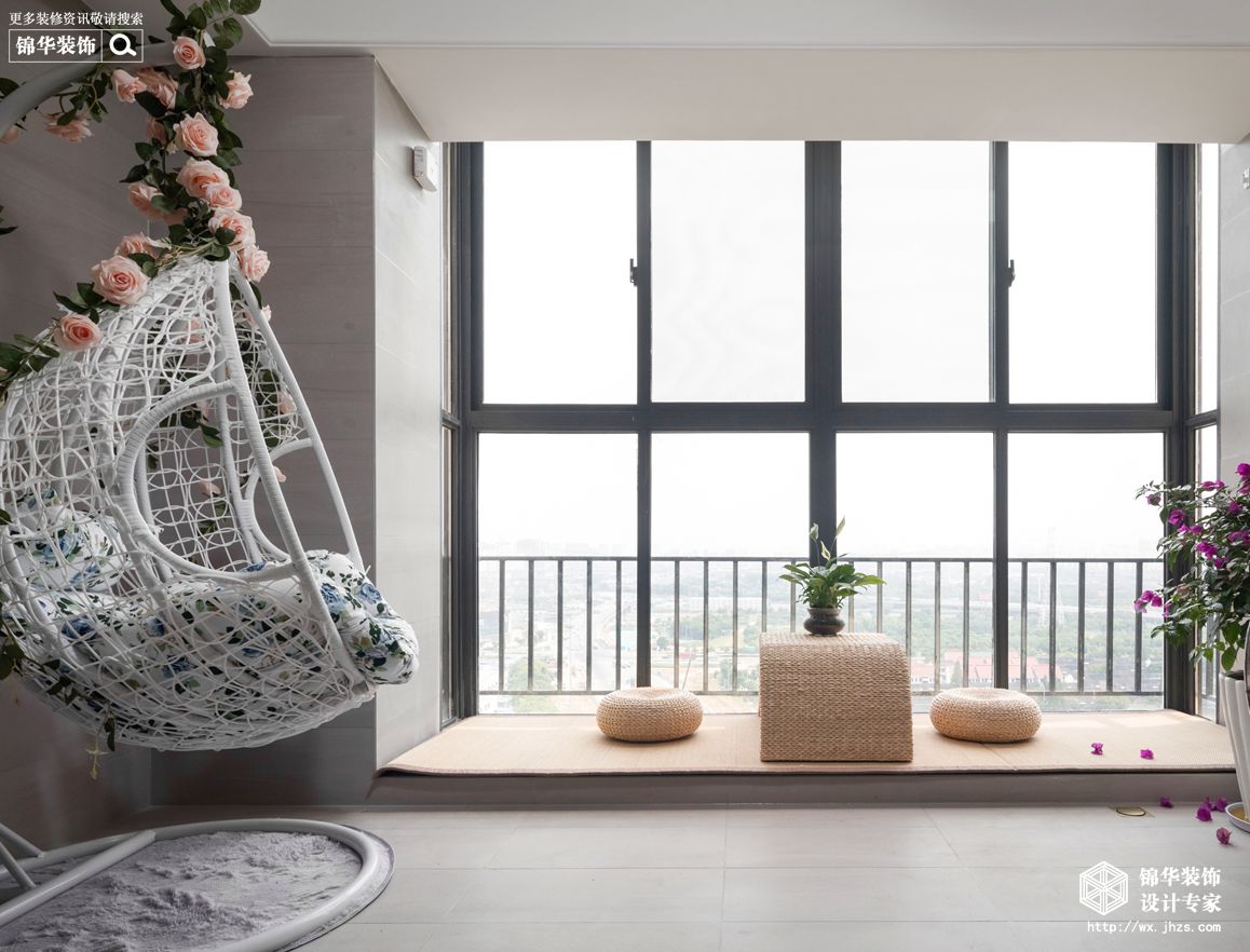美式风格-嘉盛维纳阳光-三室两厅-120平米-阳台-装修实景效果图