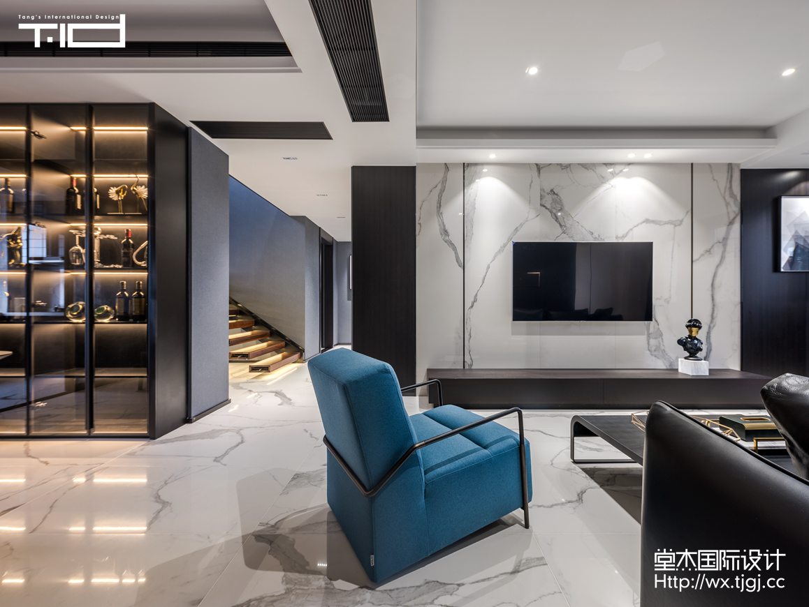 现代风格-银杏汇-跃层复式-260平-客厅-装修效果实景图