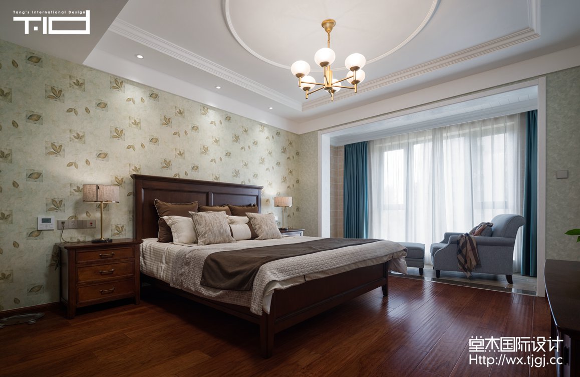 现代美式-花溪美墅-大户型-200平-卧室-装修效果实景图