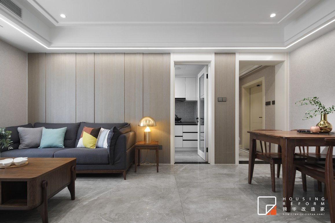 现代风格-金马国际-两室两厅-88平-客厅-装修实景效果图