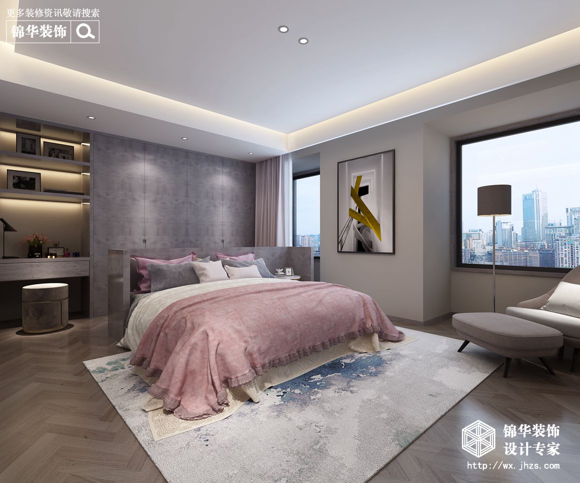 新中式风格-世茂首府-四室两厅-168平-卧室-装修效果图