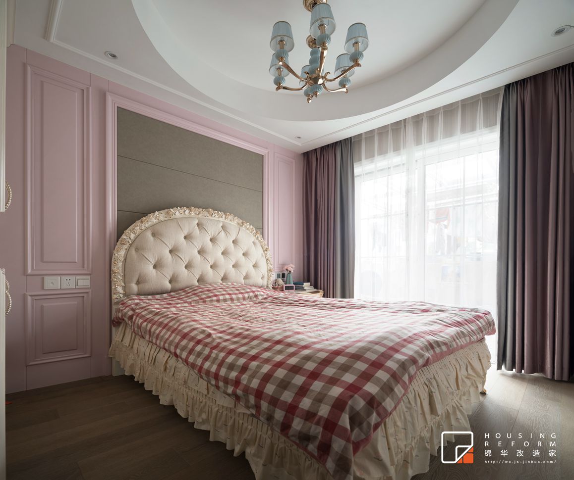 法式轻奢风格-碧桂园-三室两厅-160平-卧室-装修实景效果图