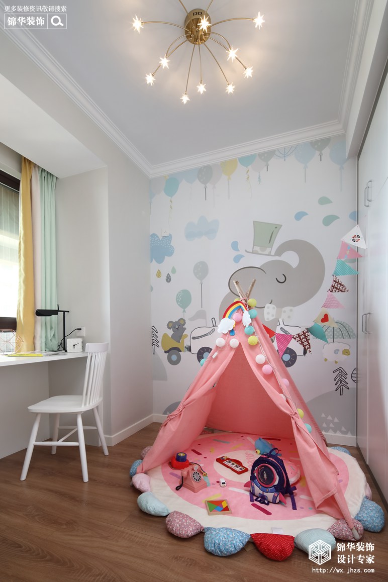 现代北欧风格-香江豪庭-三室两厅-89平-儿童房-装修实景效果图