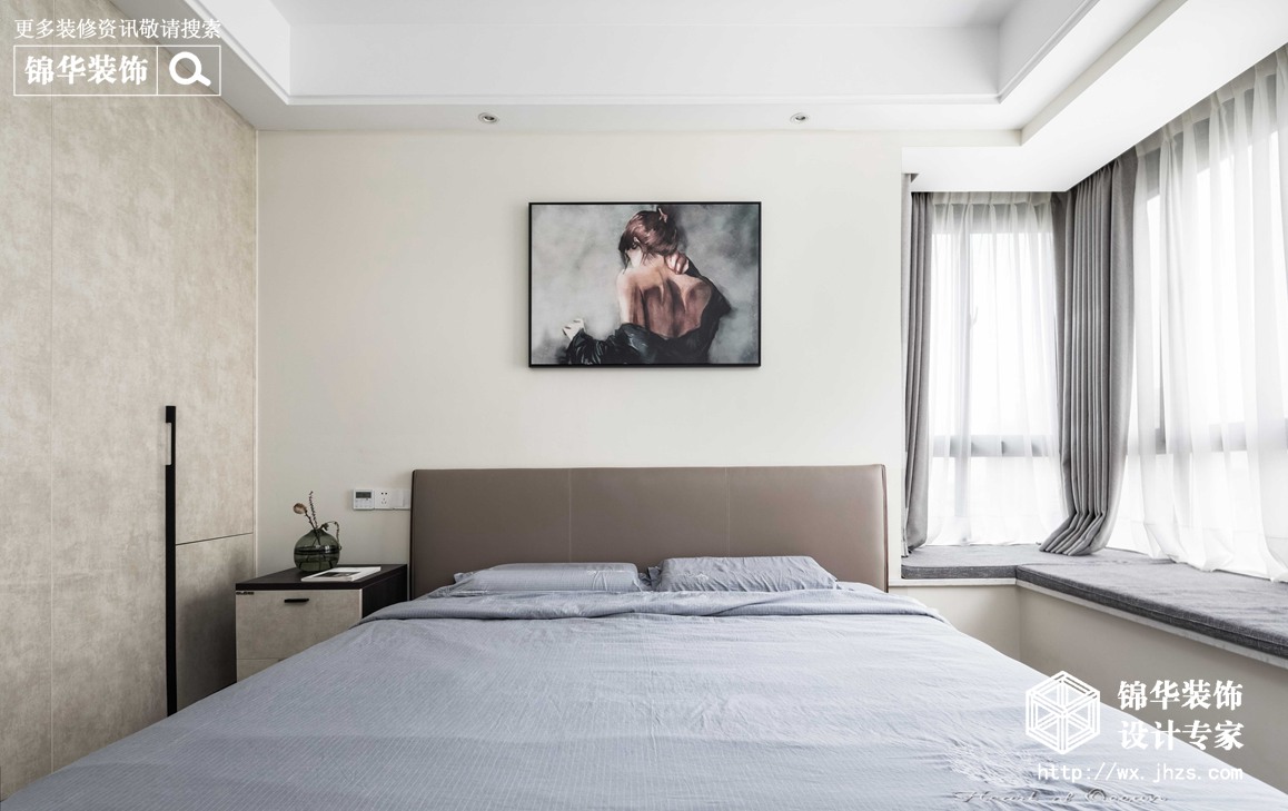 现代极简风格-华悦氿峰二期-两室两厅-118平米-卧室-装修实景效果图