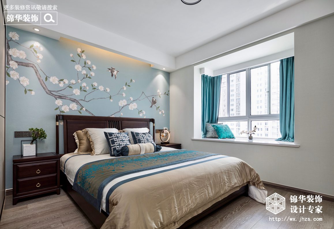  新中式风格-国信世家-三室两厅-140平-装修实景效果图装修-三室两厅-新中式