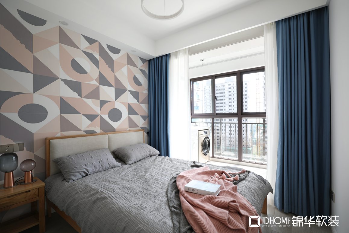 现代风格-红豆香江豪庭-两室两厅-83平-卧室-装修实景效果图   