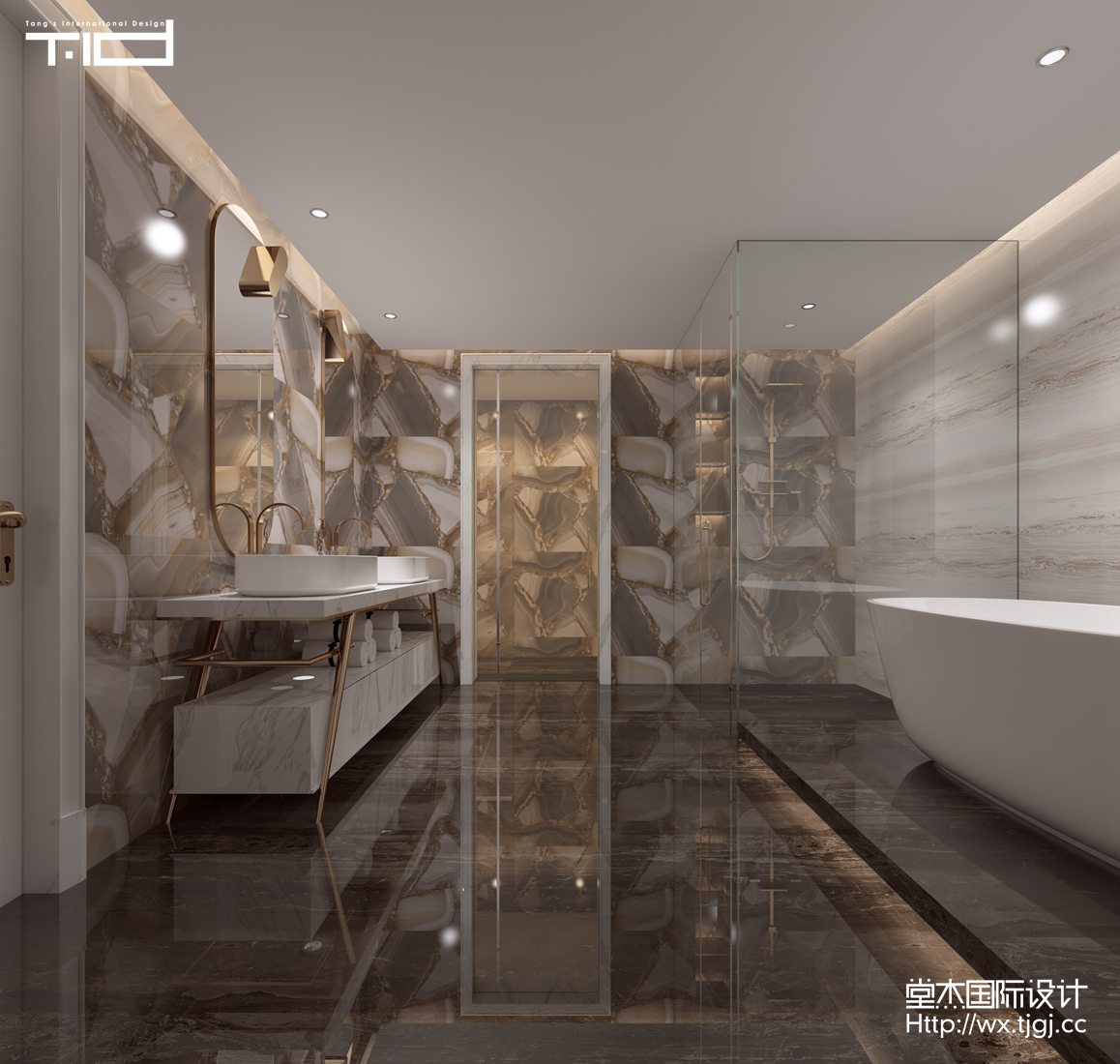 现代风格-香槟湖-别墅-1200平-卫生间-装修效果图