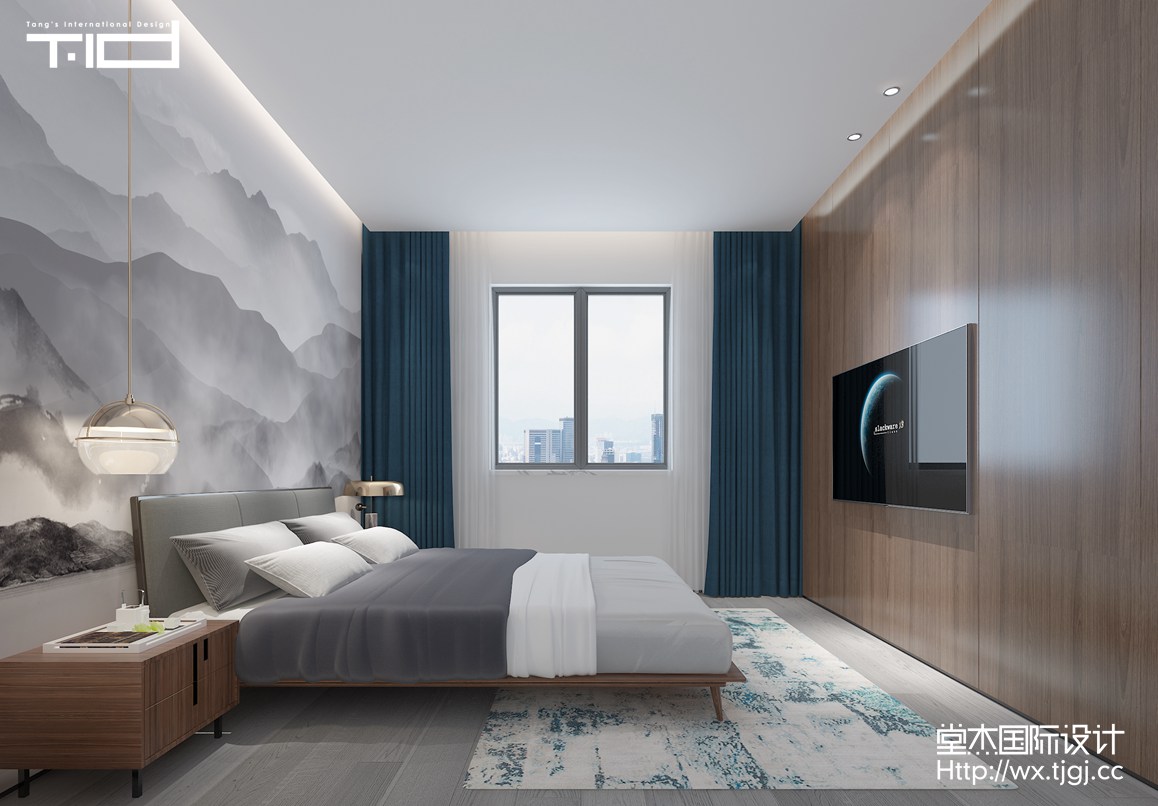 现代风格-香樟园-大平层-180平-卧室-装修效果图