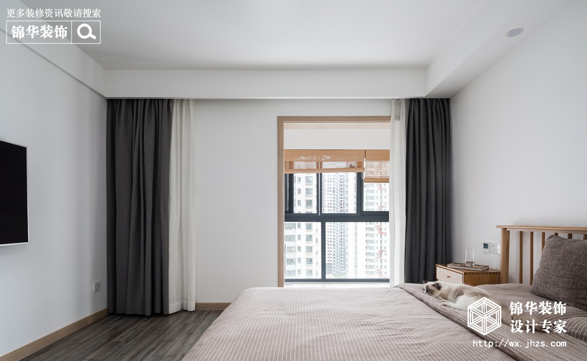 极简风格-尚锦城-两室两厅-105平-卧室-装修实景效果图