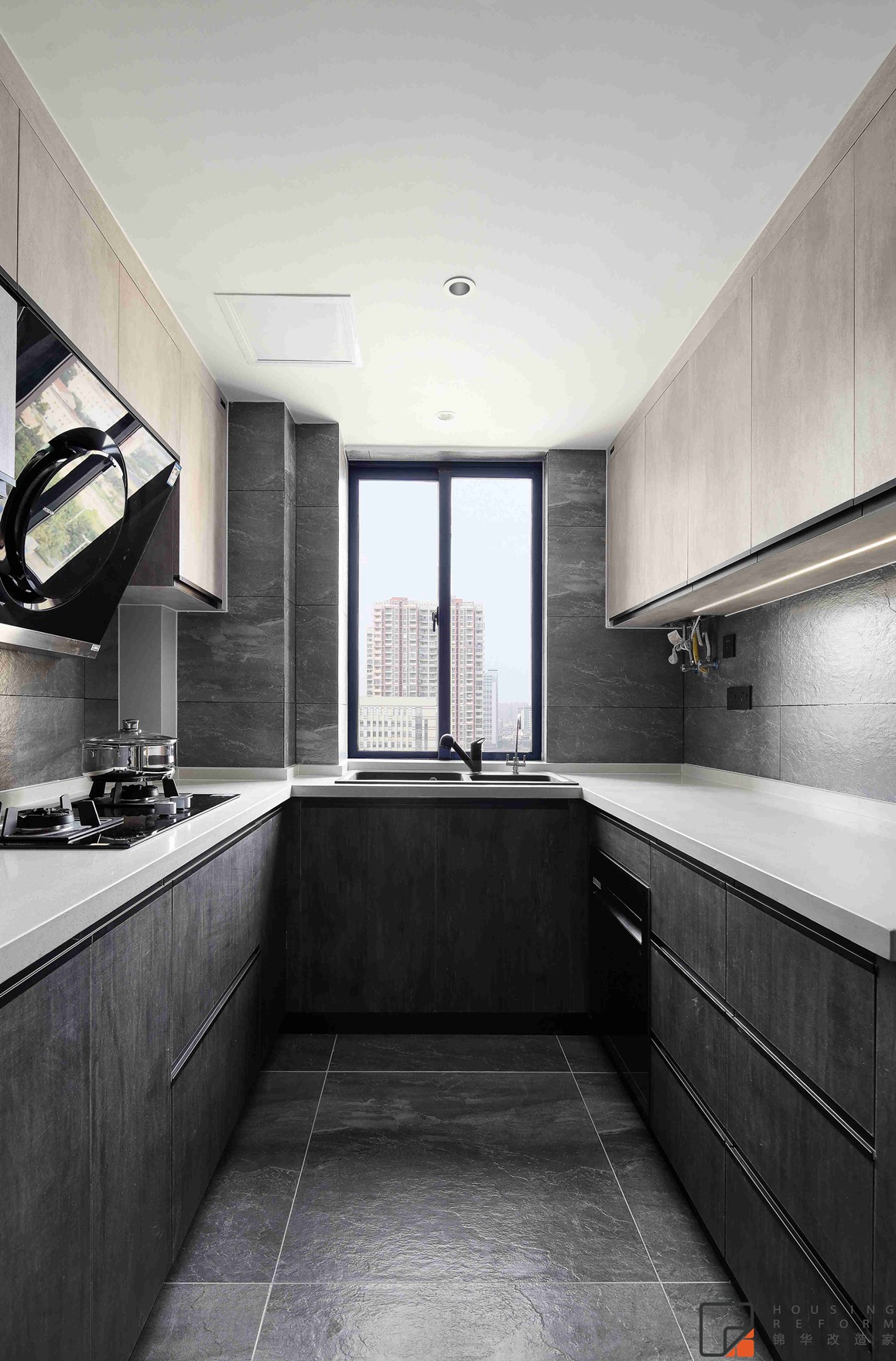现代风格-天竺东苑-三室两厅-110m-厨房-装修效果实景图