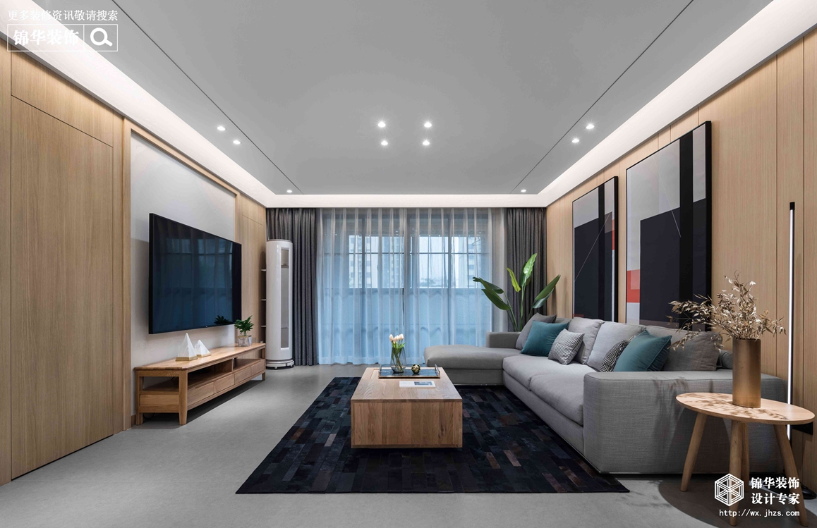 现代风格-中海凤凰熙岸-三室两厅两卫-125平-客厅-装修效果实景图