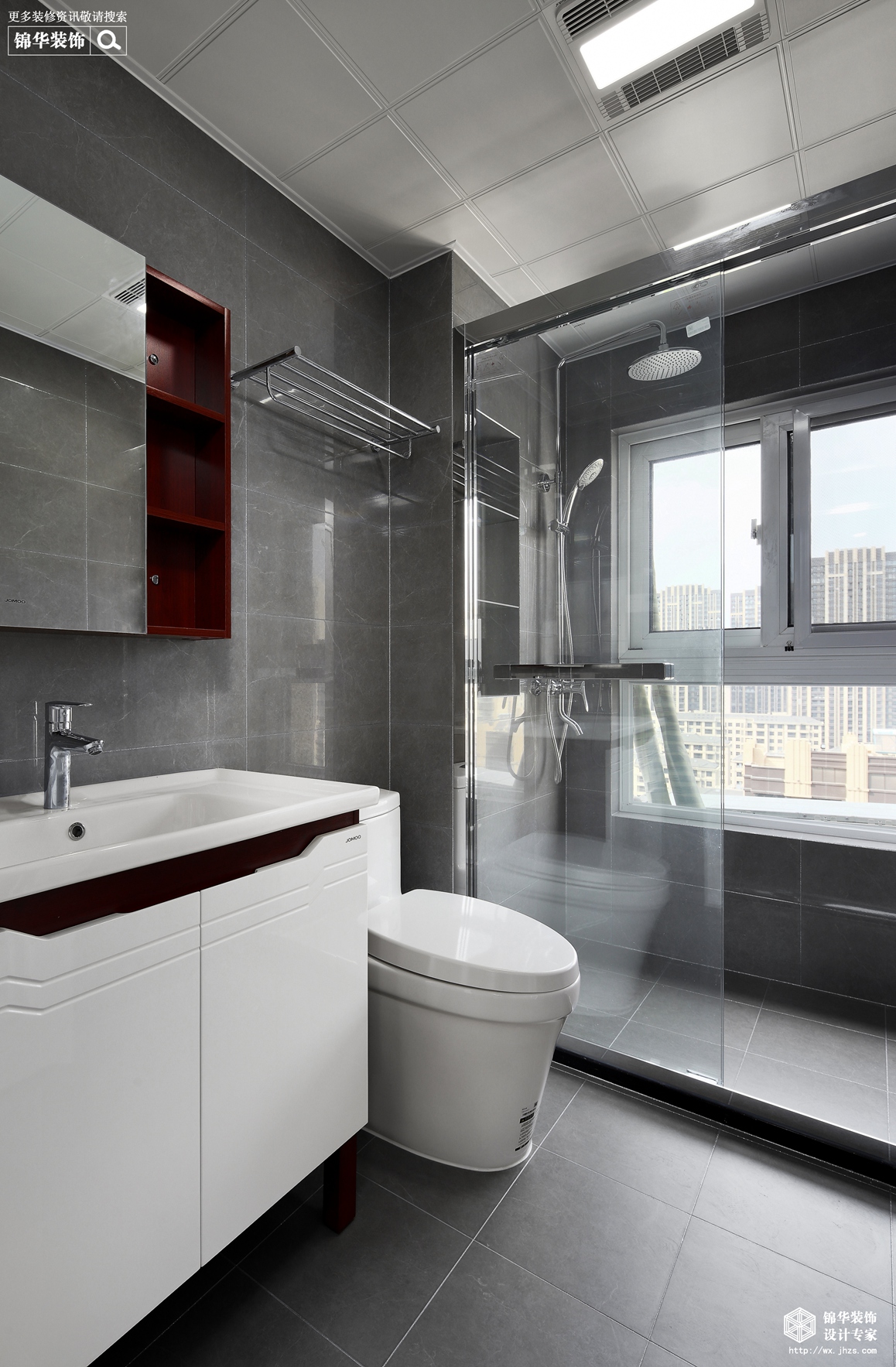 简美风格-瑷颐湾-三室两厅-125平-卫生间-装修效果实景图