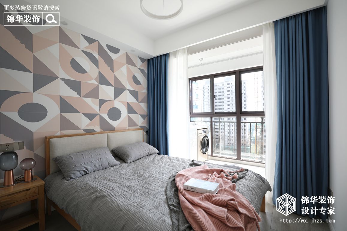 现代北欧-香江豪庭-三室两厅-83平-卧室-装修实景效果图  