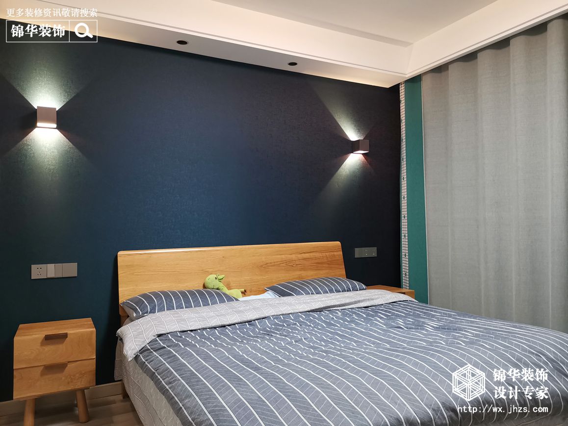 现代简约-绿城玉兰花园-三室两厅-142平-卧室-装修效果实景图