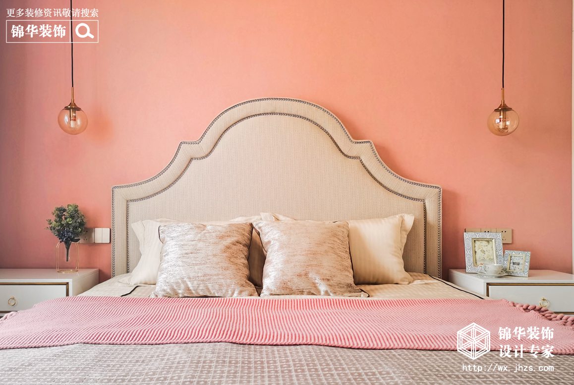 美式轻奢风格-瑞星家园-两室一厅-64平-卧室-装修实景效果图