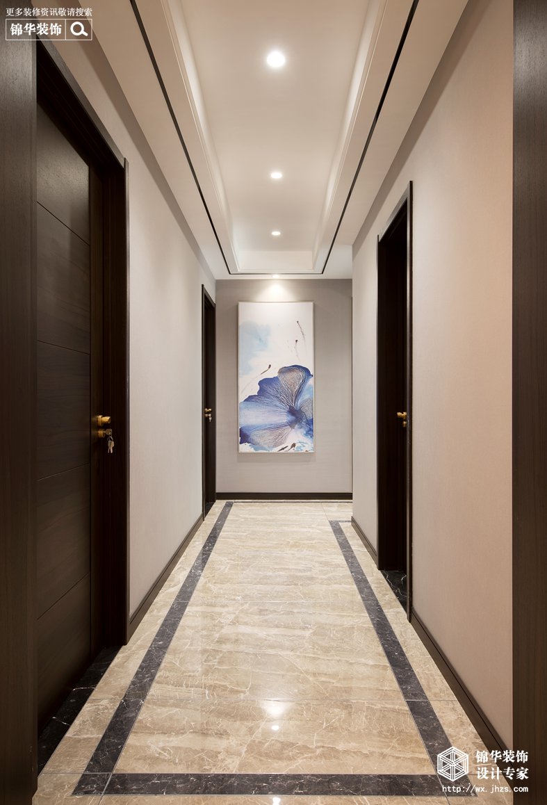 新中式-碧桂园-四室两厅-187平-过道-装修实景效果图   