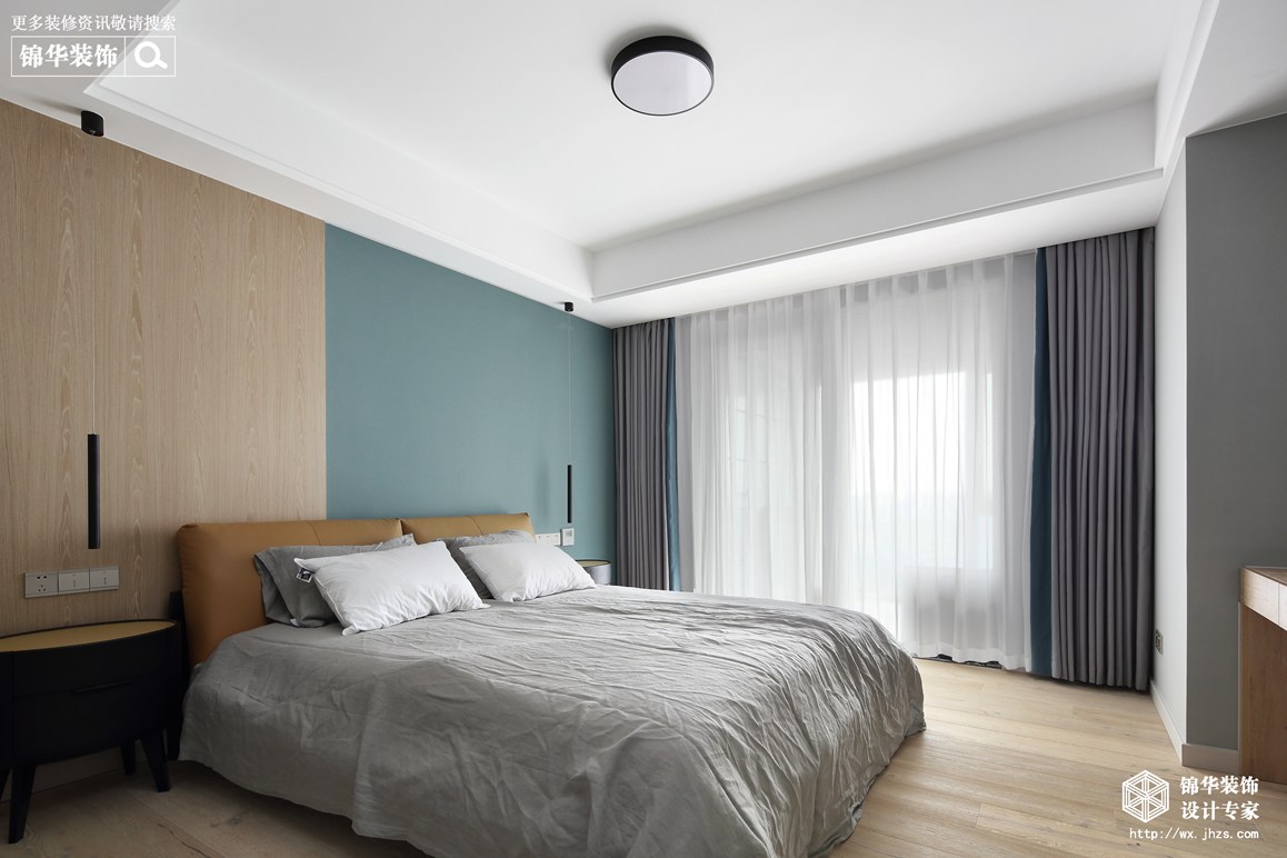现代北欧风格-天元世家-三室两厅-140平-卧室-装修实景效果图