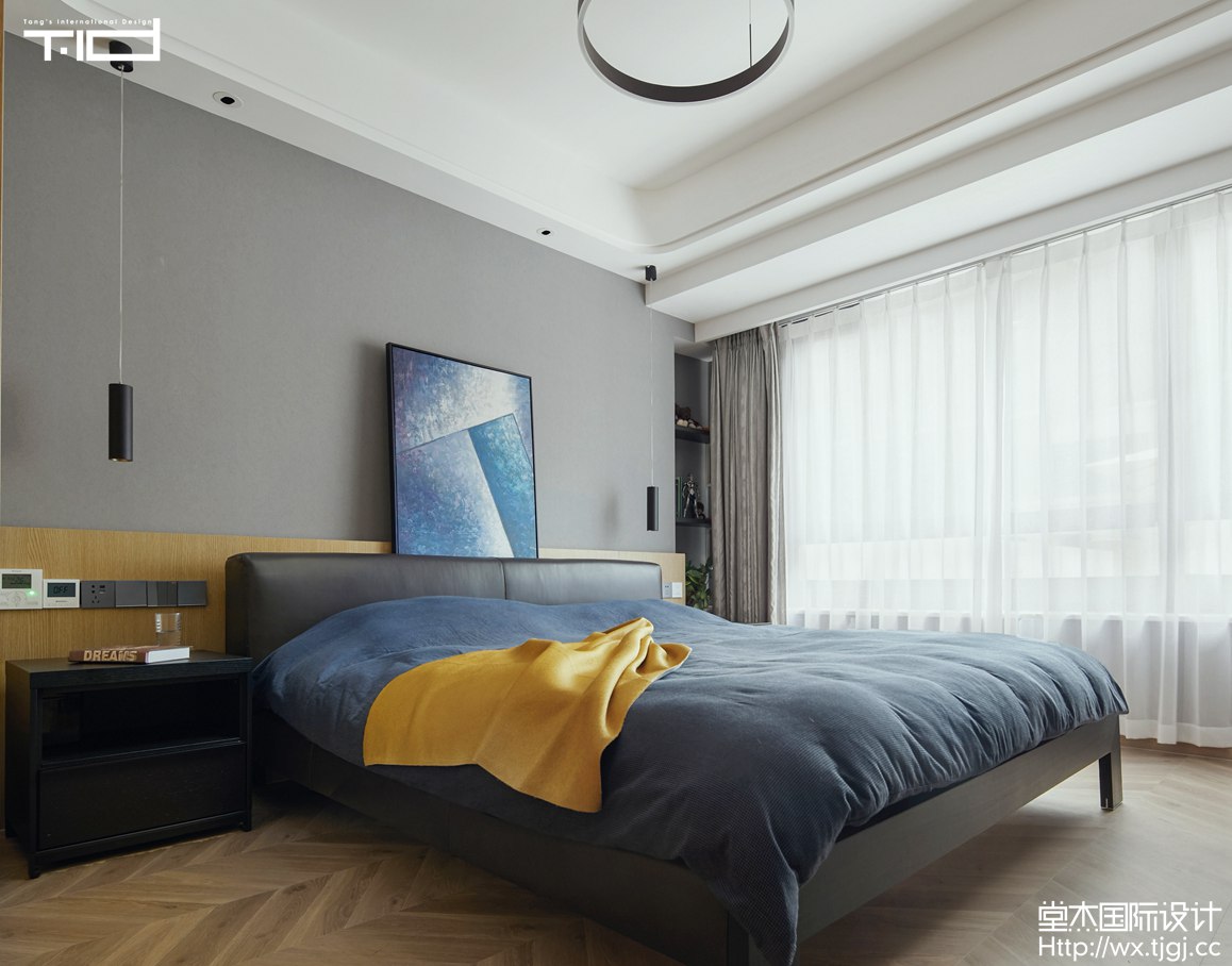 现代欧式-信成道-别墅-270平-卧室-装修实景效果图