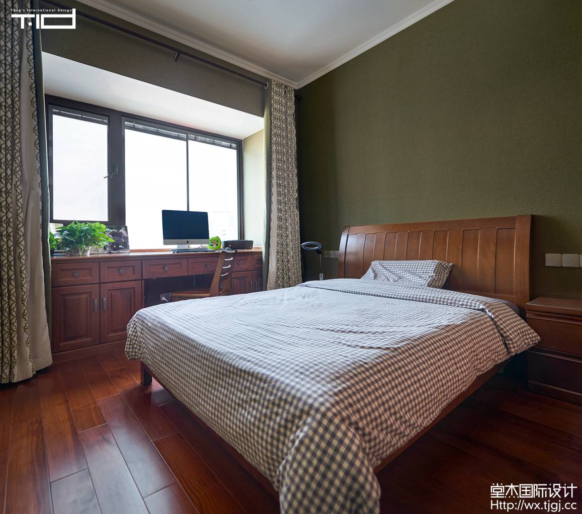 中式风格-西水东-大平层-179平-卧室-装修实景效果图
