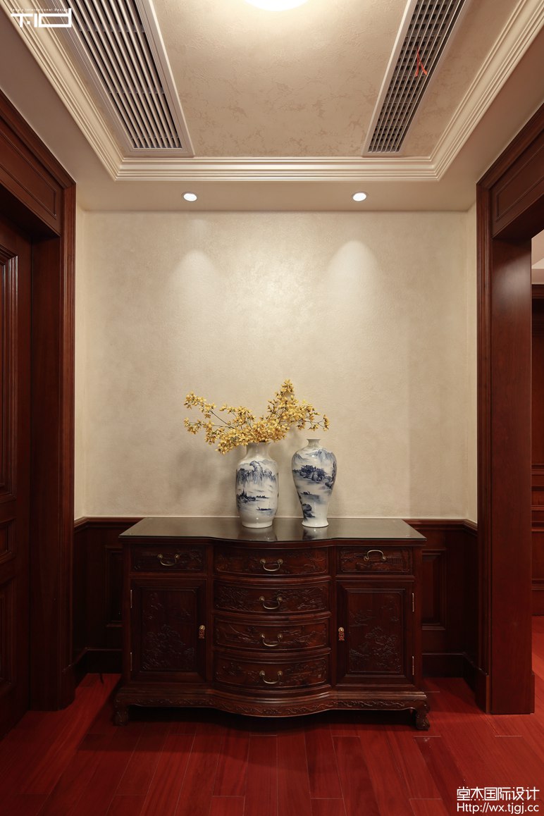 新中式风格-洛社上院-联排别墅-600平-装修实景效果图装修-别墅-新中式