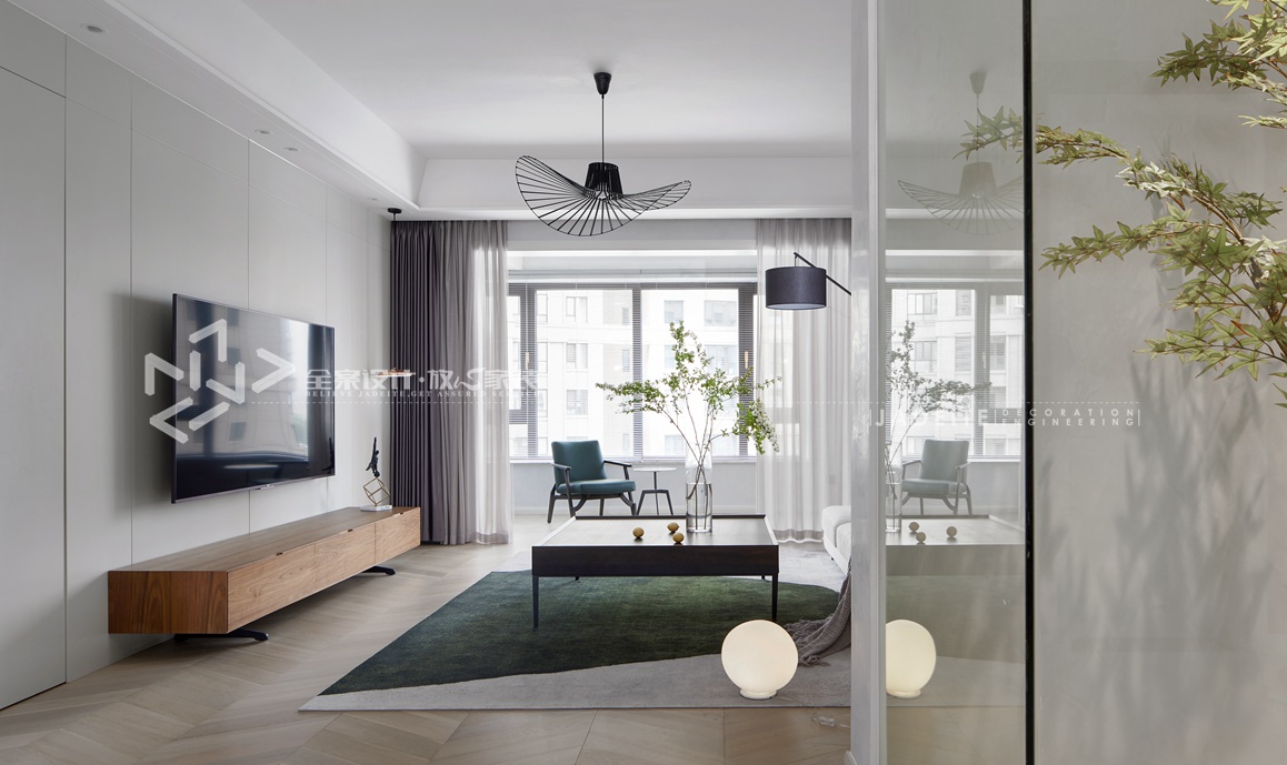 现代风格-西水东-四室两厅-170平-客厅-装修效果实景图 