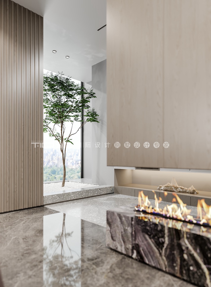现代新中风格-优湖美地-复式-300平-客厅-装修效果图   