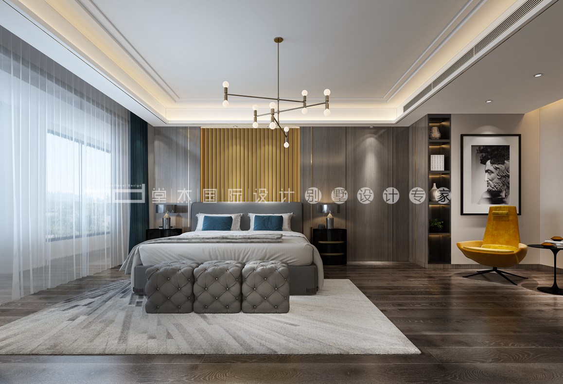 现代轻奢-保利达江湾城-大户型-380平-卧室-装修效果图   