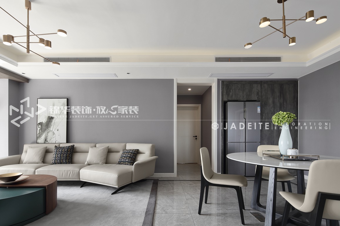 现代风格-红豆香江豪庭-三室两厅-126平-餐厅-装修实景效果图