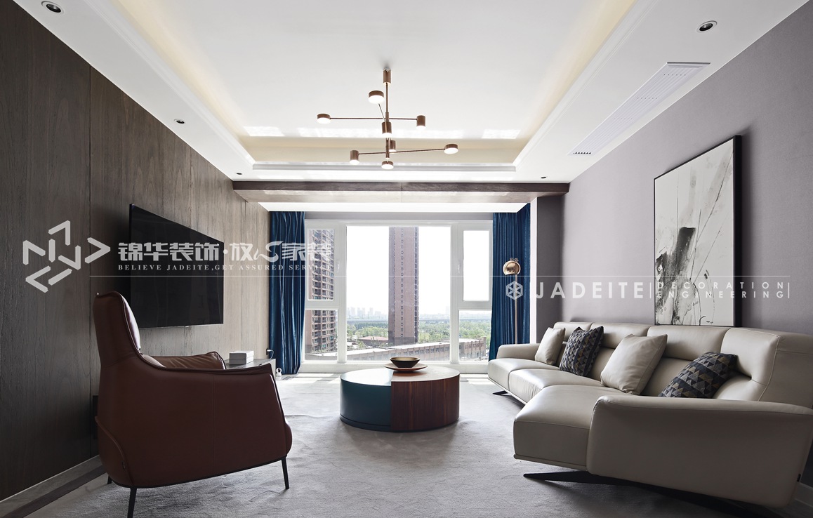 现代风格-红豆香江豪庭-三室两厅-126平-装修实景效果图装修-三室两厅-现代简约