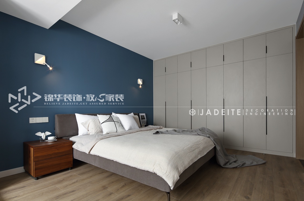 现代风格-万科魅力-两室两厅-89平-卧室-装修实景效果图