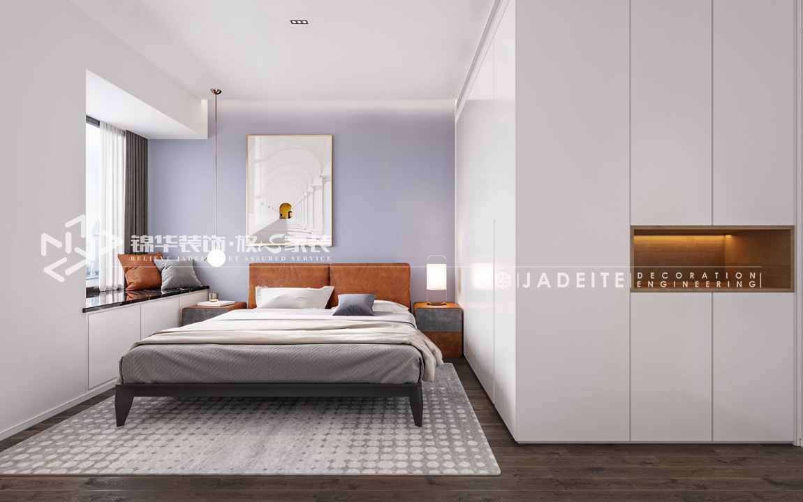 新中式风格-尚城国际-三房两厅-120平-卧室-装修效果图
