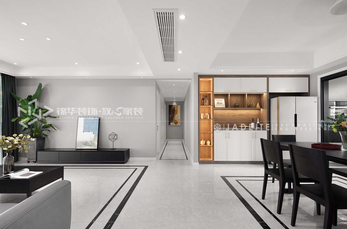 现代风格-天骄铭邸-四室两厅-160平-客餐厅-装修实景效果图 
