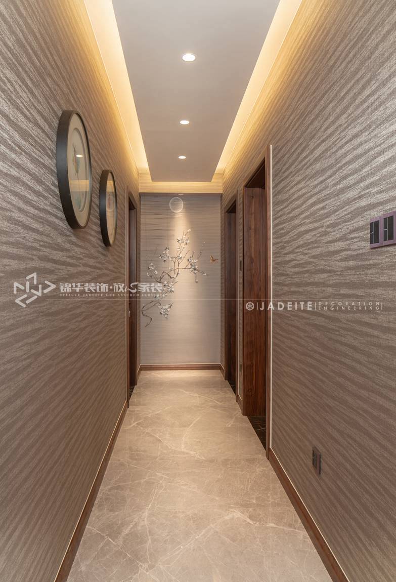 新中式风格-年华里-两室两厅-89平过道-装修实景效果图