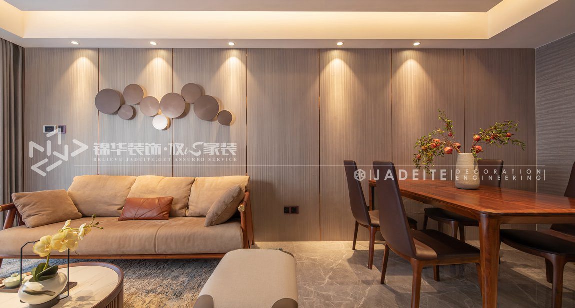 新中式风格-年华里-两室两厅-89平-客餐厅-装修实景效果图
